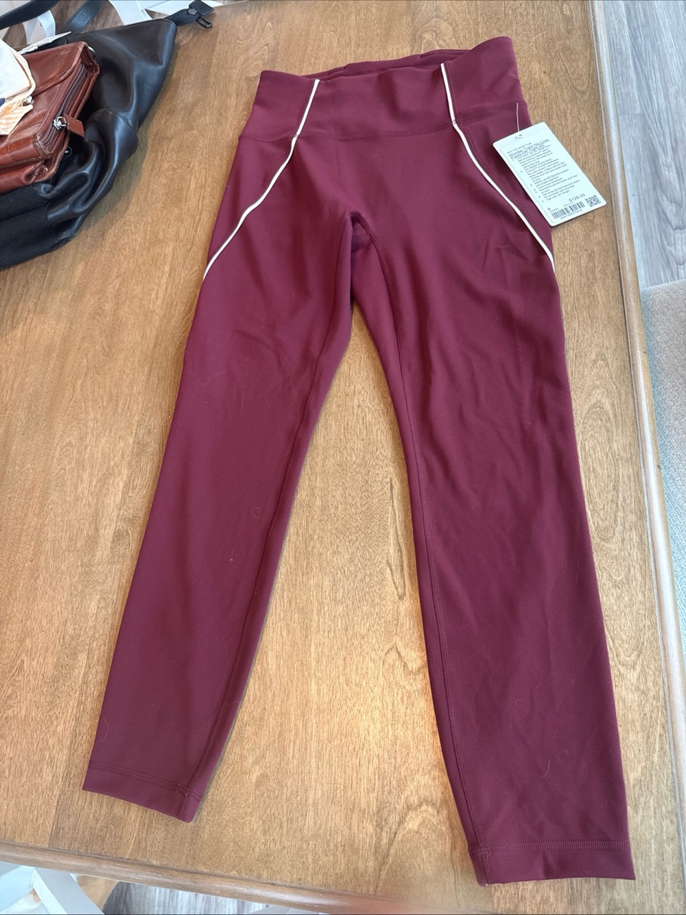 NWT lululemon Wunder Train Leggings Women's No Line High-Rise Tight 25 8 Maroon